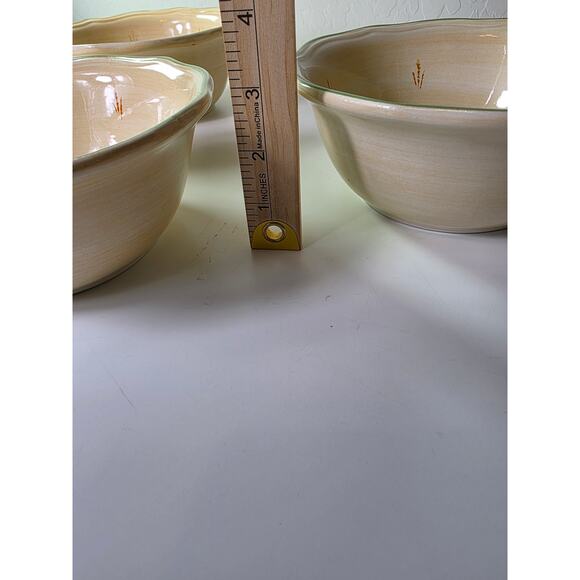 GIBSON DESIGNS Yellow Green Farm Royal Rooster Cottage Deep Soup Bowl - Picture 5 of 6